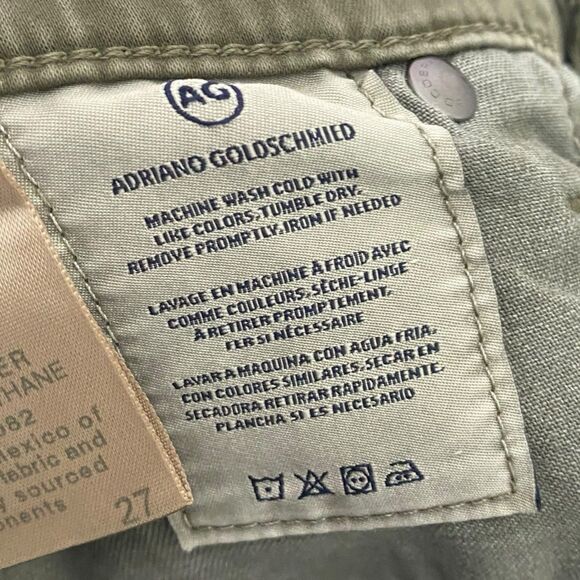 AG Adriano Goldschmied Jeans Womens 27 Green Legging Ankle Faux Leather Pants - Picture 14 of 15